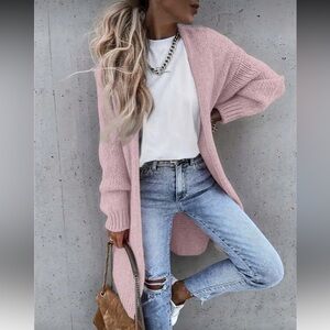 Rose Pink Women's Sweater Cardigan